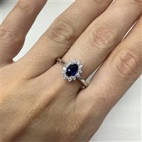 Anello Crivelli Donna in Oro bianco Zaffiro blu 0.55 Ct 326-AN-1000-6-4 - 326-AN-1000-6-4